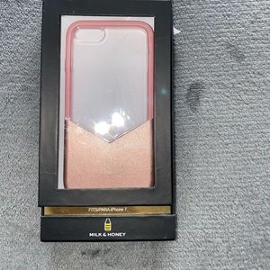 Rose Gold/ Clear milk and honey IPhone 7 case